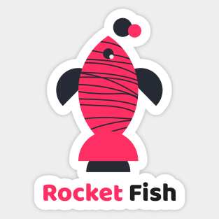 Rocket fish - funny design Sticker